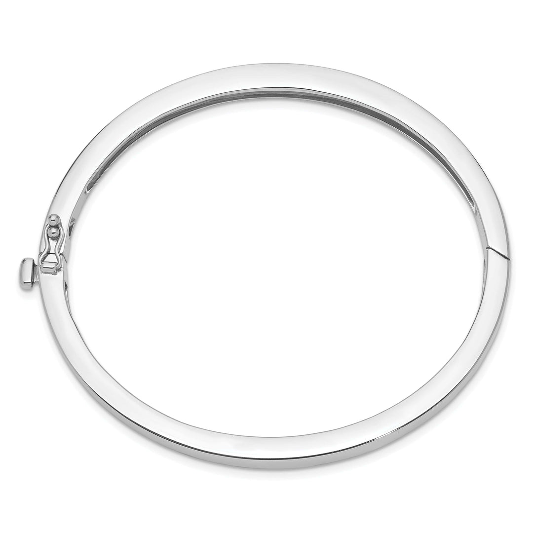 Lovely Rita's Bracelets 14k White Gold 5.3MM Casted Hinged Bangle Bracelet