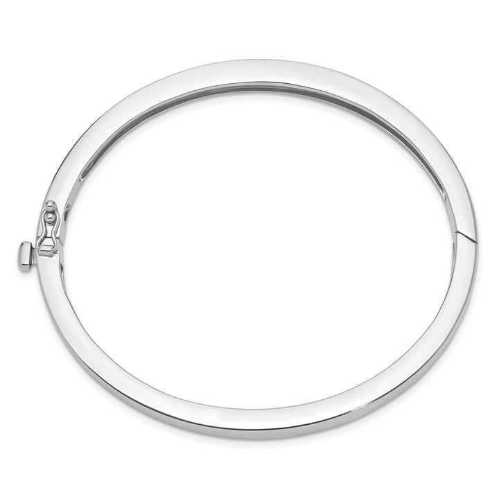Lovely Rita's Bracelets 14k White Gold 5.3MM Casted Hinged Bangle Bracelet
