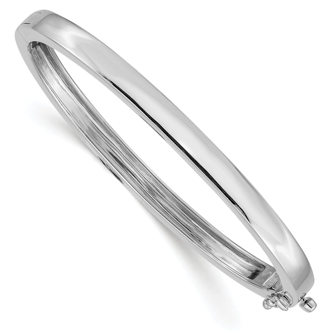 Lovely Rita's Bracelets 14k White Gold 5.3MM Casted Hinged Bangle Bracelet