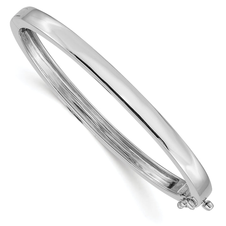 Lovely Rita's Bracelets 14k White Gold 5.3MM Casted Hinged Bangle Bracelet