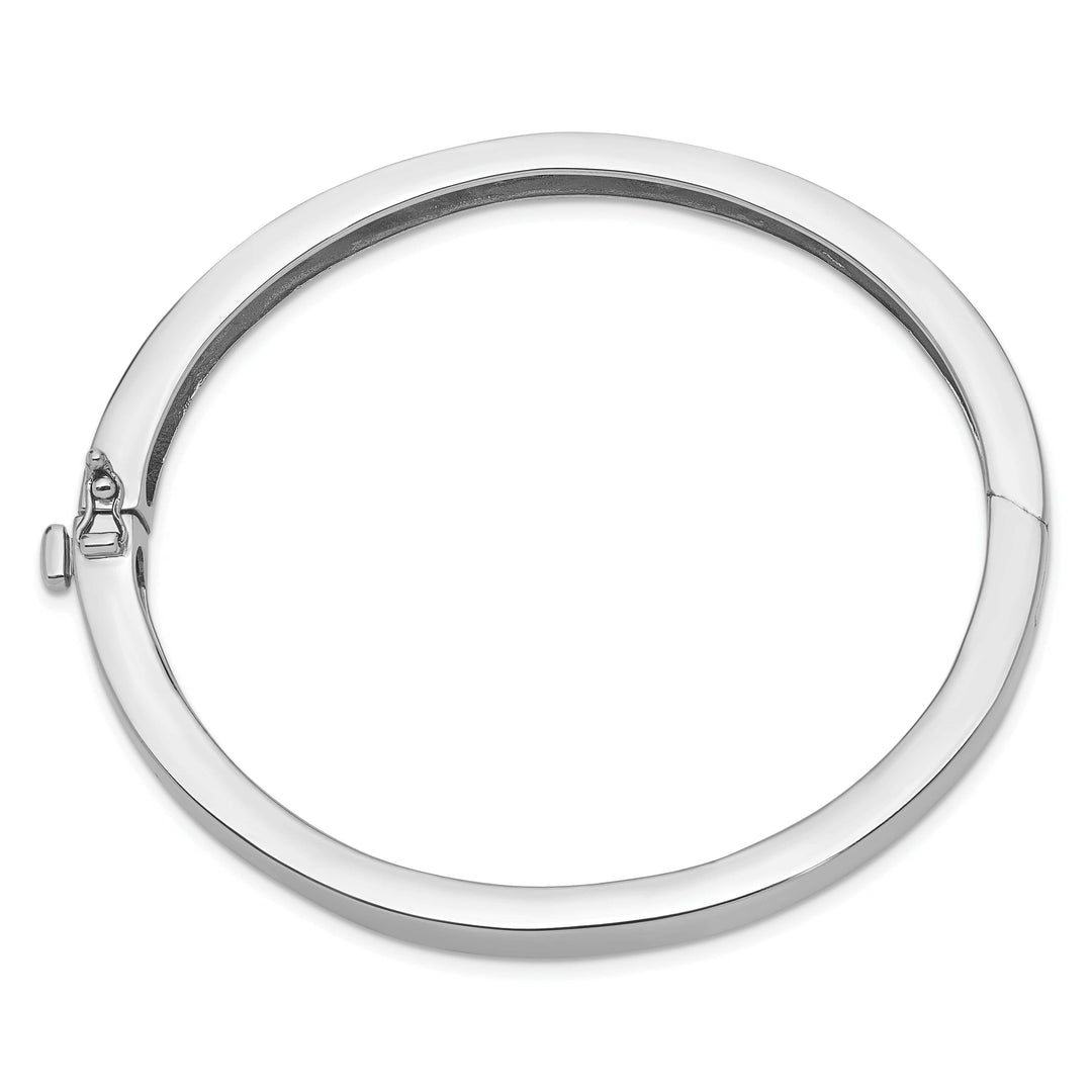 Lovely Rita's Bracelets 14k White Gold 6.3MM Casted Hinged Bangle Bracelet