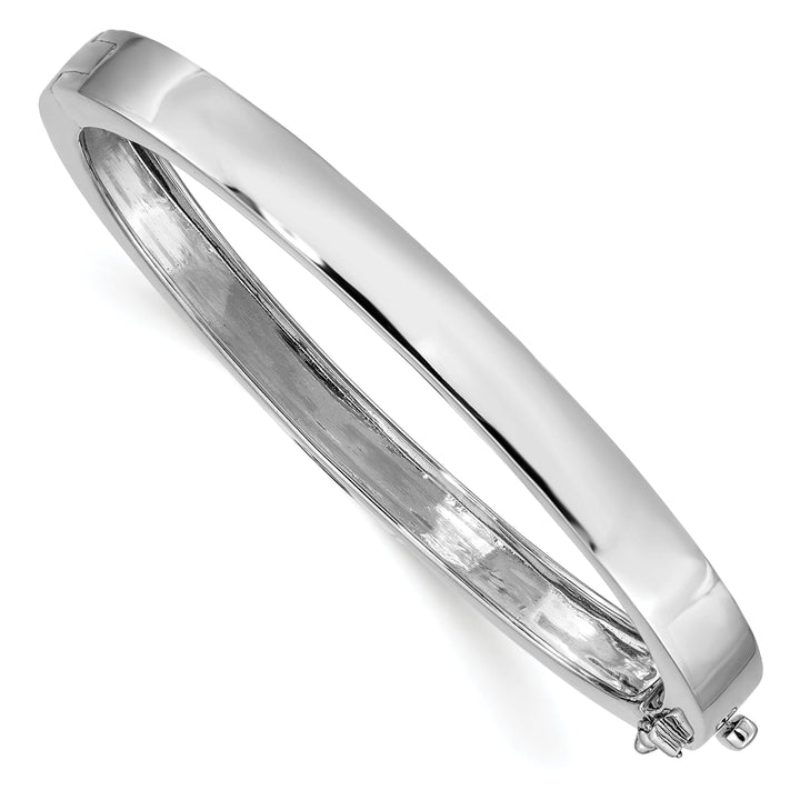 Lovely Rita's Bracelets 14k White Gold 6.3MM Casted Hinged Bangle Bracelet