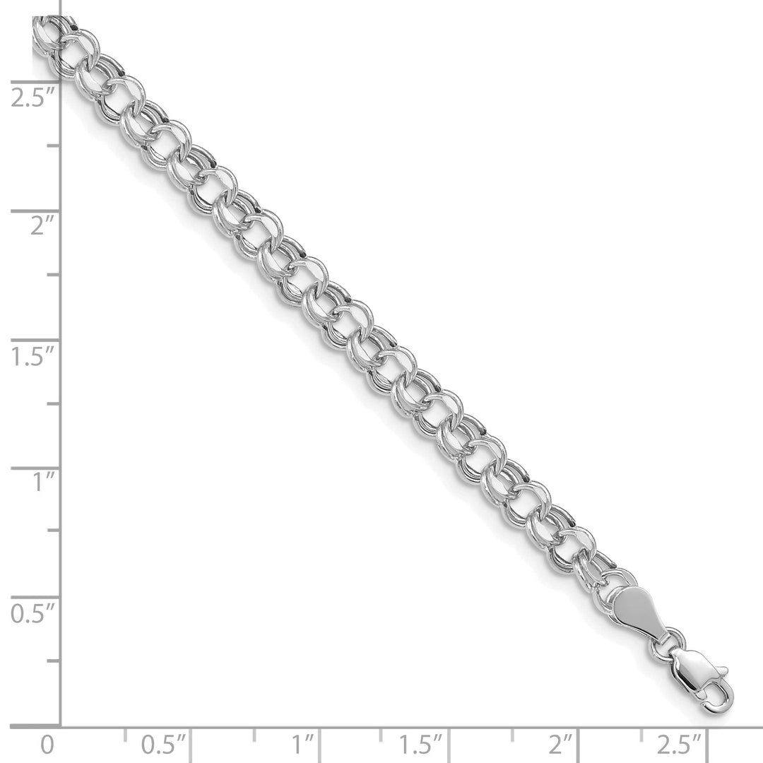 Lovely Rita's Bracelets 14K White Gold Charm Bracelet - Diamond Cut, 5-MM Wide Link, 7.25-inch