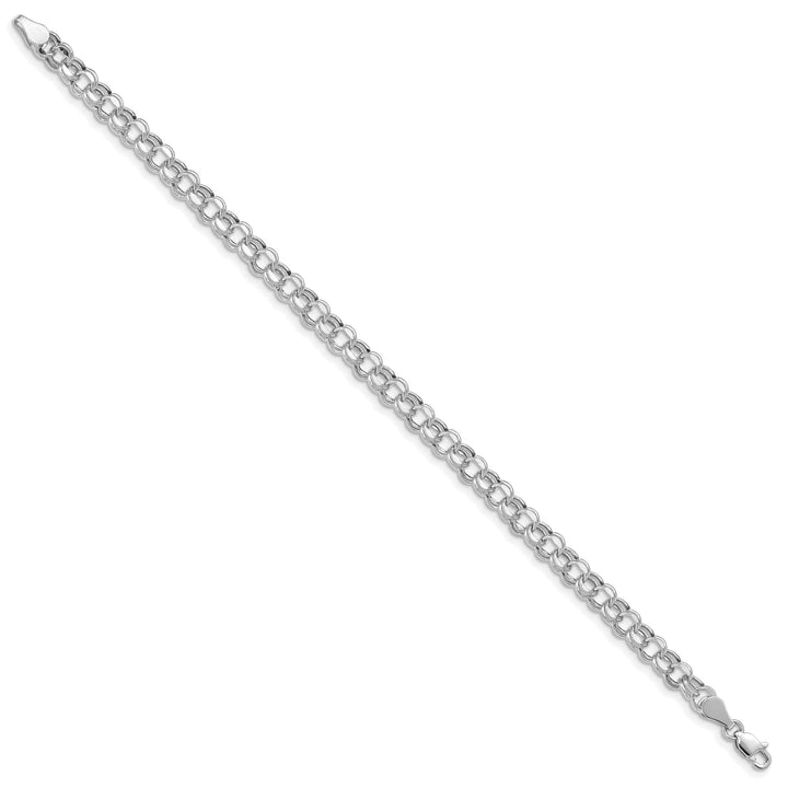 Lovely Rita's Bracelets 14K White Gold Charm Bracelet - Diamond Cut, 5-MM Wide Link, 8.25-inch