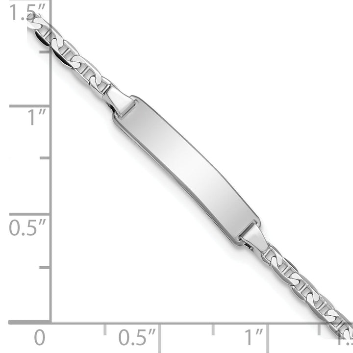 Lovely Rita's Bracelets 14K White Gold Childrens Anchor ID Bracelet