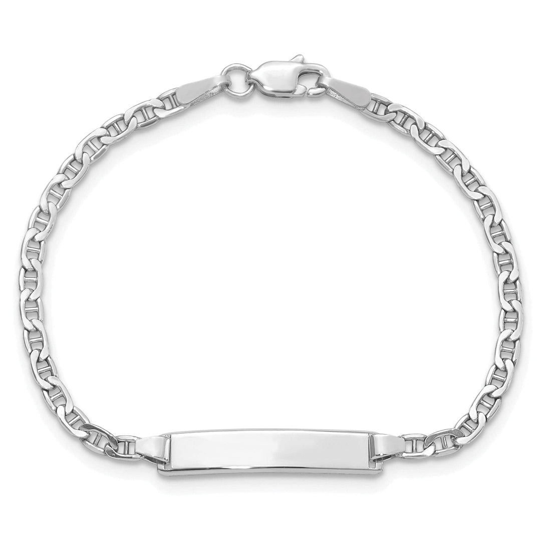 Lovely Rita's Bracelets 14K White Gold Childrens Anchor ID Bracelet