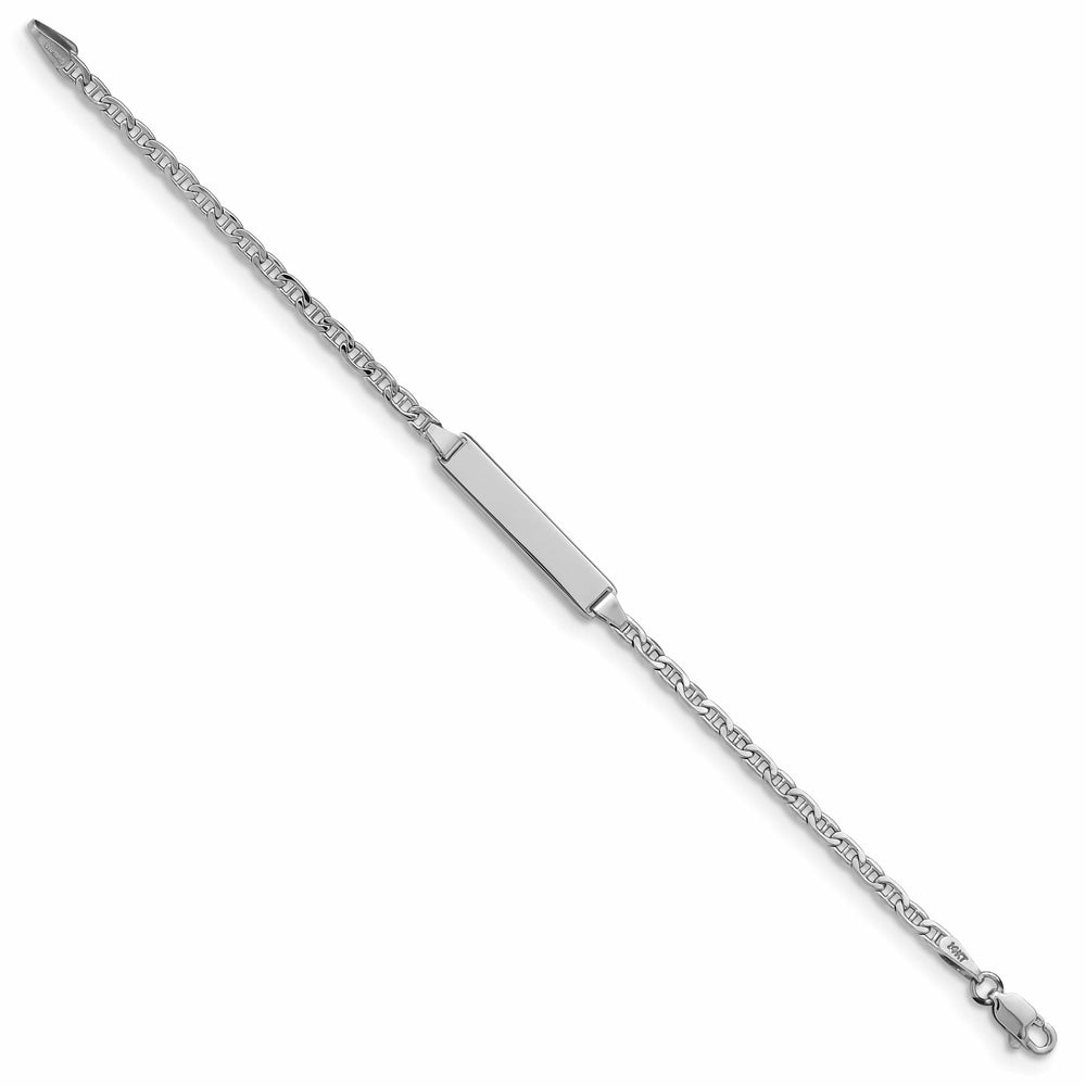 Lovely Rita's Bracelets 14K White Gold Childrens Anchor ID Bracelet