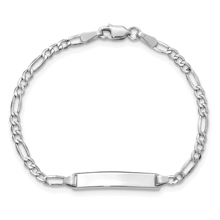 Lovely Rita's Bracelets 14K White Gold Childrens Figaro ID Bracelet