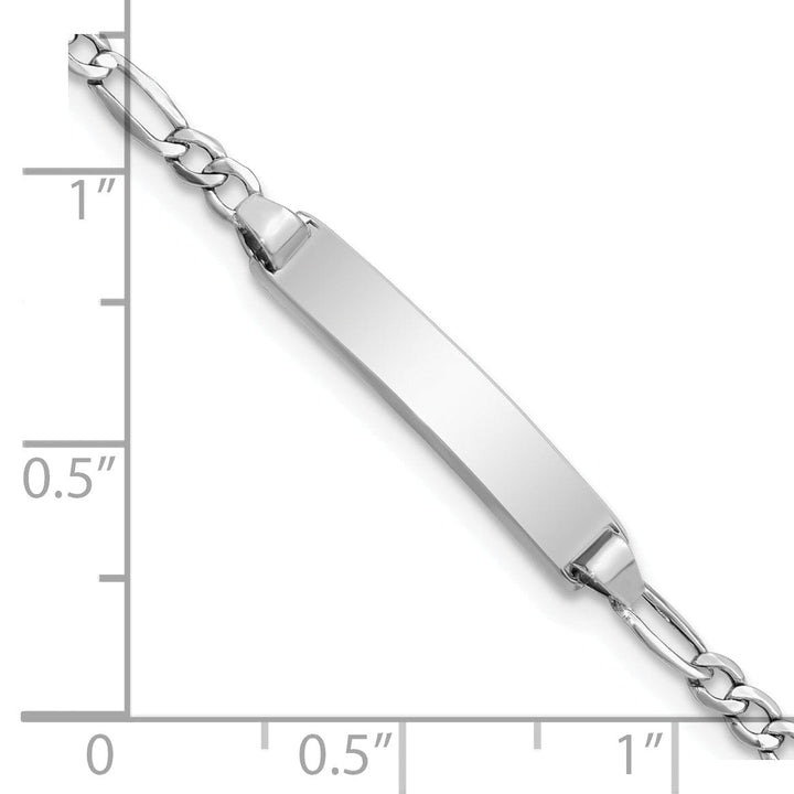 Lovely Rita's Bracelets 14K White Gold Childrens Figaro ID Bracelet