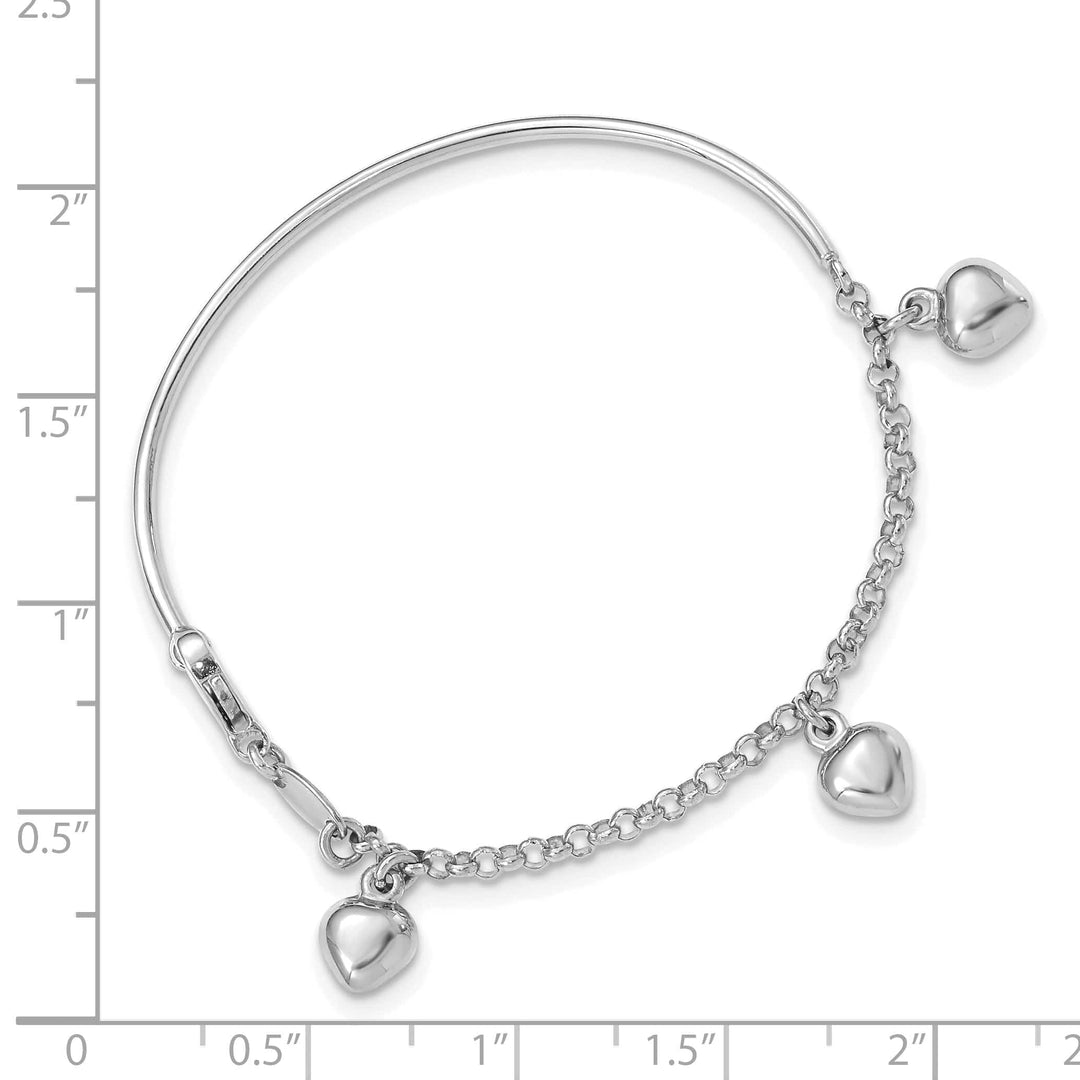 Lovely Rita's Bracelets 14k White Gold Dangle Heart Baby Bracelet