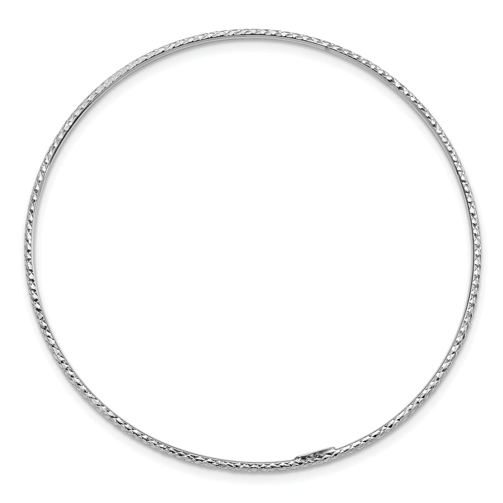 Lovely Rita's Bracelets 14k White Gold Diamond Cut Bangle Bracelet