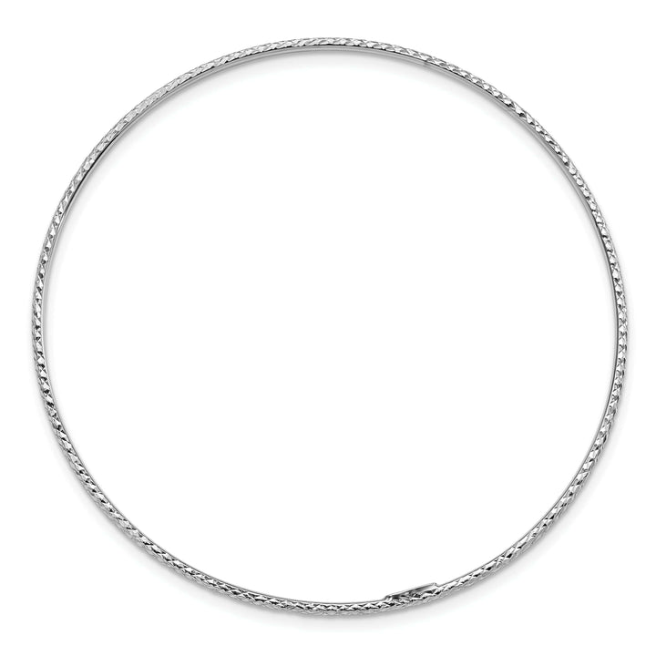 Lovely Rita's Bracelets 14k White Gold Diamond Cut Bangle Bracelet