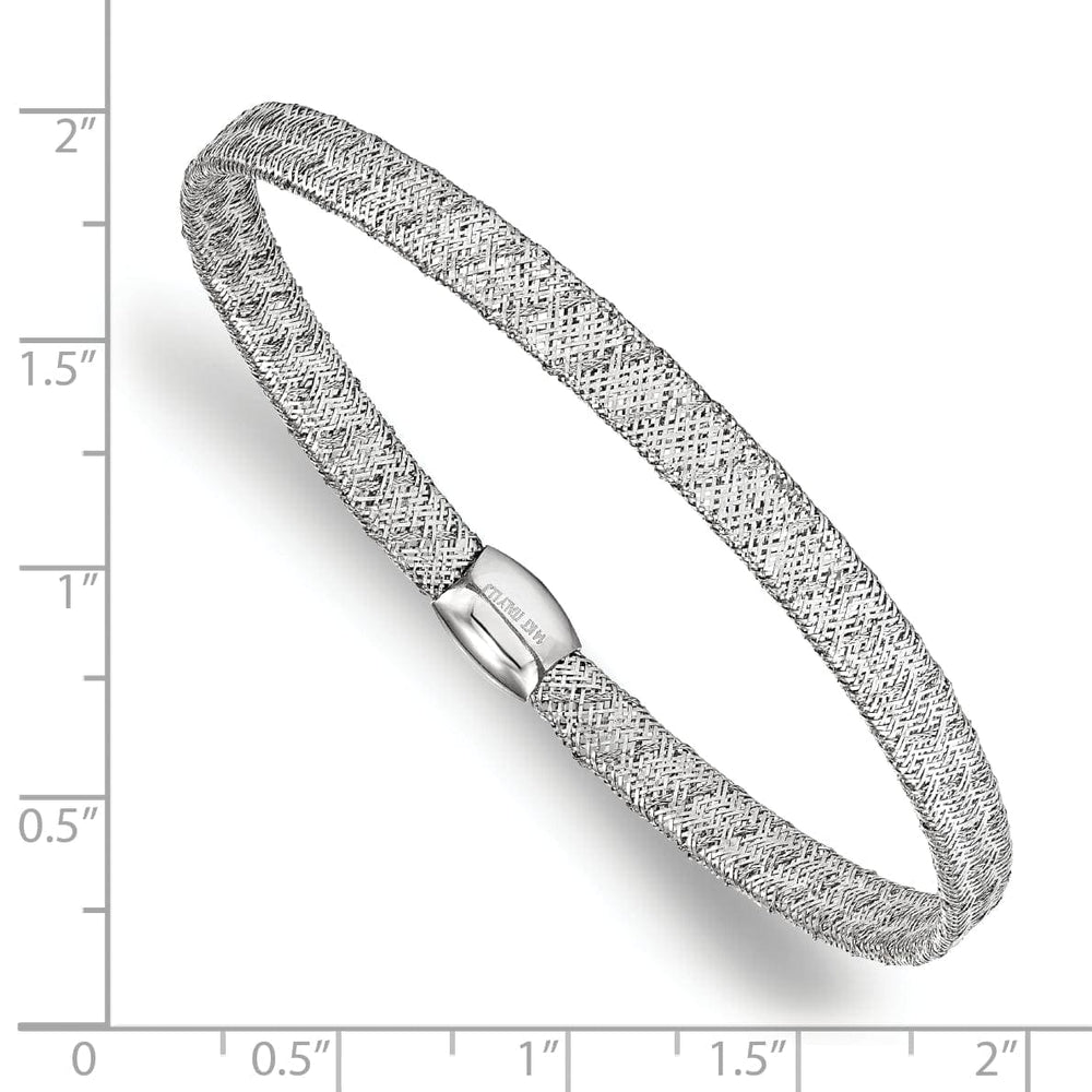 Lovely Rita's Bracelets 14k White Gold Fancy Stretch Bangle Bracelet