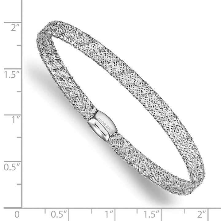 Lovely Rita's Bracelets 14k White Gold Fancy Stretch Bangle Bracelet