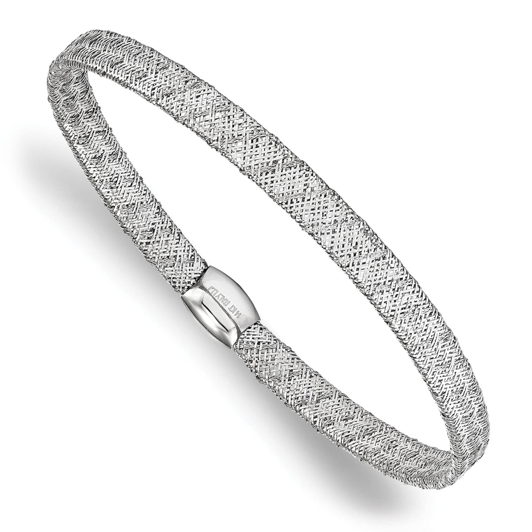 Lovely Rita's Bracelets 14k White Gold Fancy Stretch Bangle Bracelet