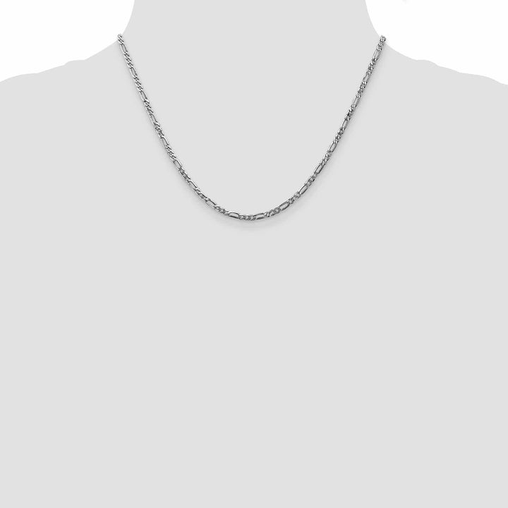 Lovely Rita's Bracelets 14k White Gold Polished 2.75m Flat Figaro Chain