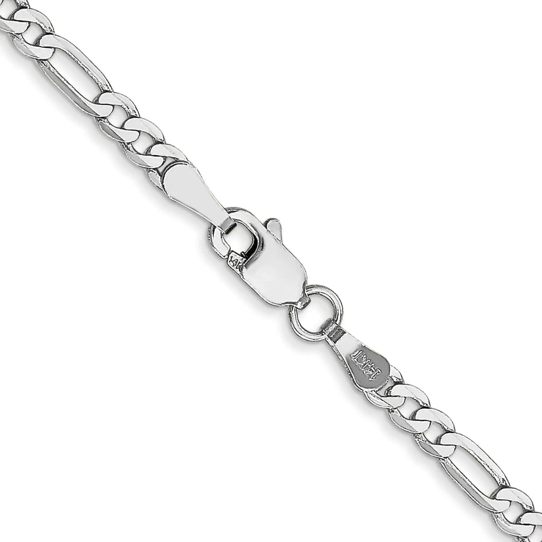 Lovely Rita's Bracelets 14k White Gold Polished 2.75m Flat Figaro Chain
