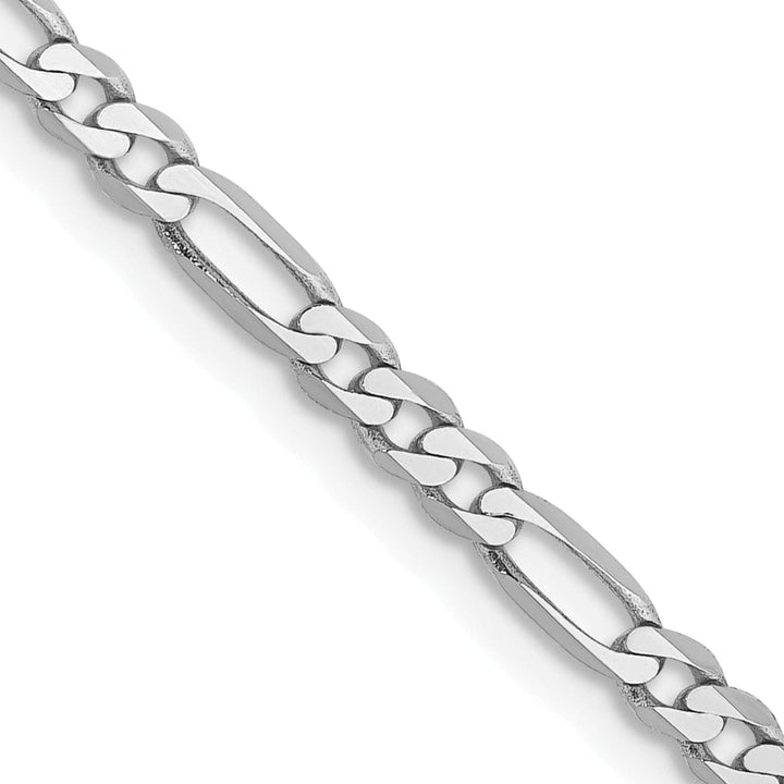 Lovely Rita's Bracelets 14k White Gold Polished 2.75m Flat Figaro Chain