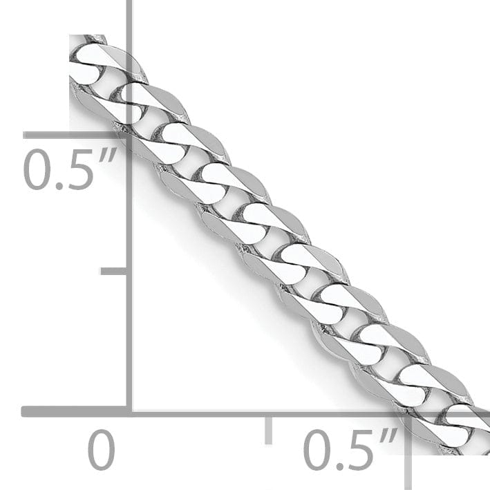 Lovely Rita's Bracelets 14k White Gold Polished 2.90mm Flat Curb Chain