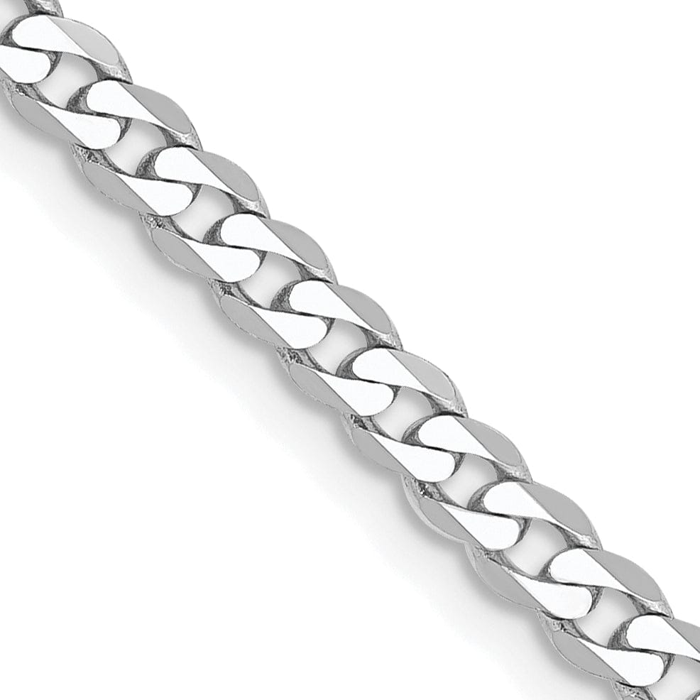 Lovely Rita's Bracelets 14k White Gold Polished 2.90mm Flat Curb Chain
