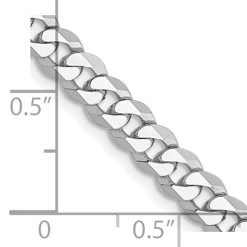 Lovely Rita's Bracelets 14k White Gold Polished 4.50mm Flat Curb Chain