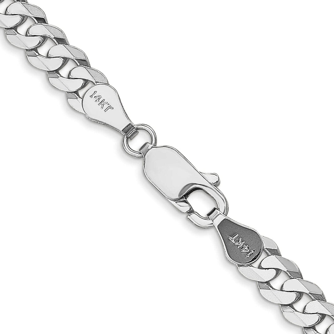 Lovely Rita's Bracelets 14k White Gold Polished 4.50mm Flat Curb Chain