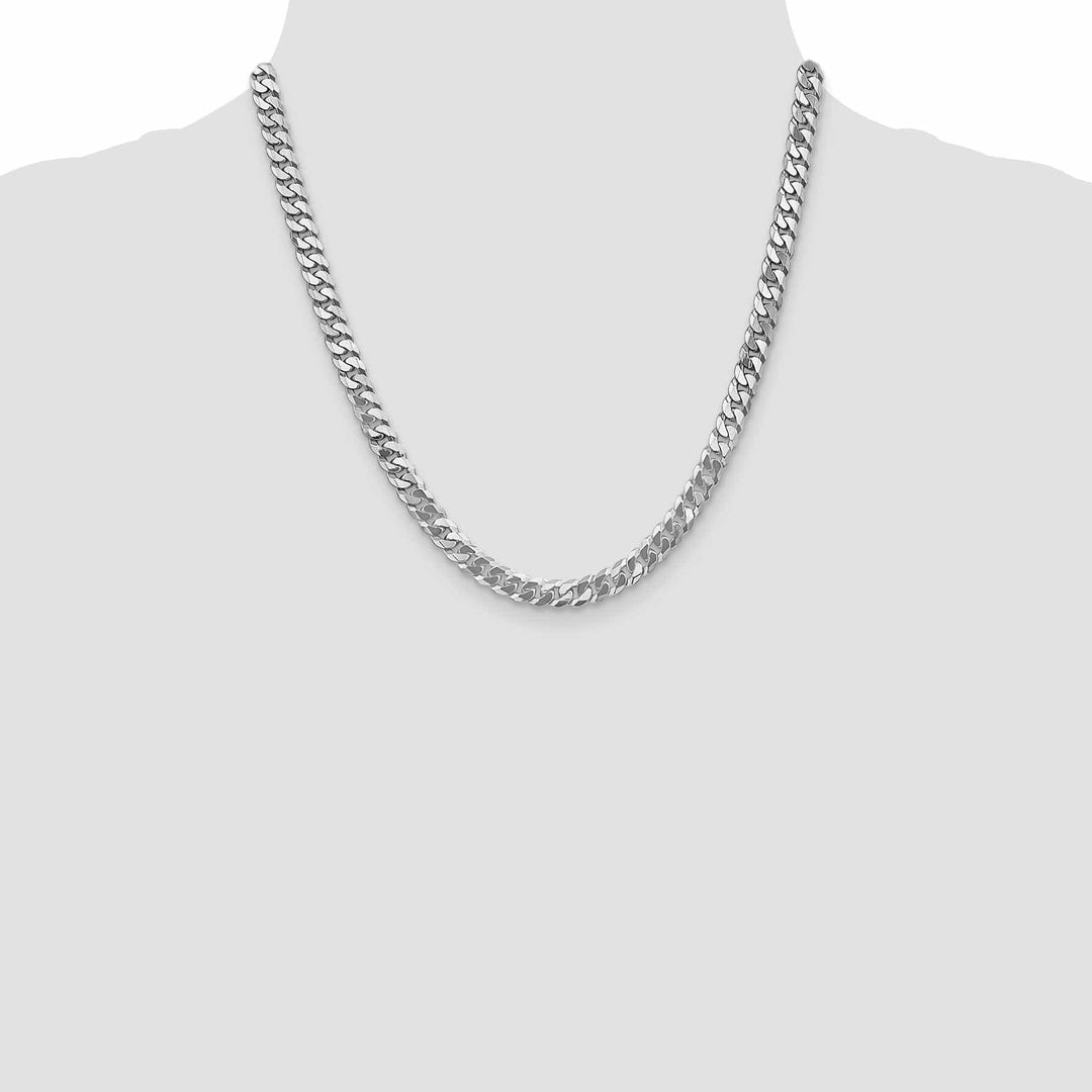 Lovely Rita's Bracelets 14k White Gold Polished 6.10mmFlat Curb Chain