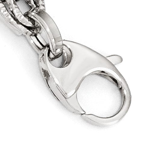 Lovely Rita's Bracelets 14k White Gold Polished Diamond Cut Bracelet