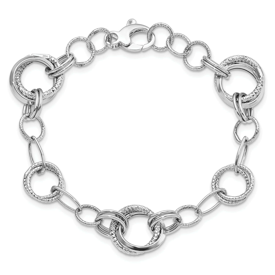 Lovely Rita's Bracelets 14k White Gold Polished Fancy Link Bracelet