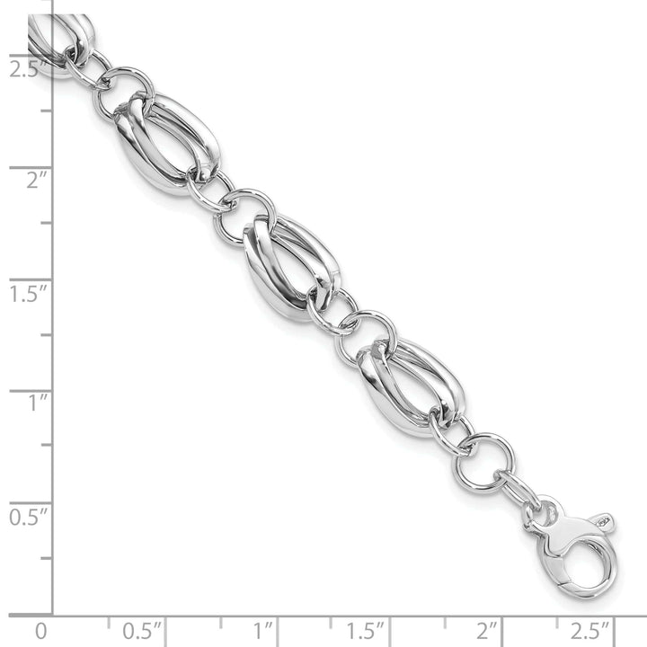 Lovely Rita's Bracelets 14k White Gold Polished Fancy Link Bracelet