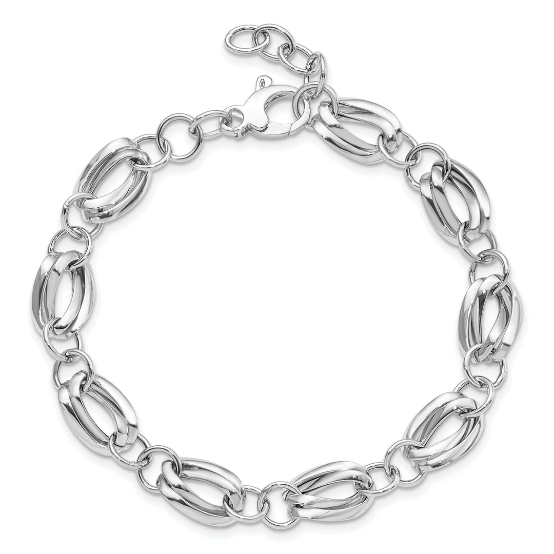 Lovely Rita's Bracelets 14k White Gold Polished Fancy Link Bracelet