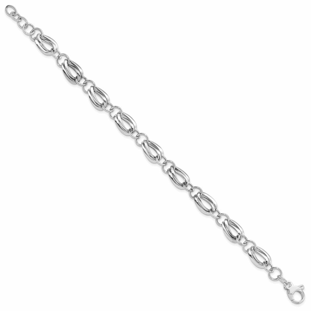 Lovely Rita's Bracelets 14k White Gold Polished Fancy Link Bracelet