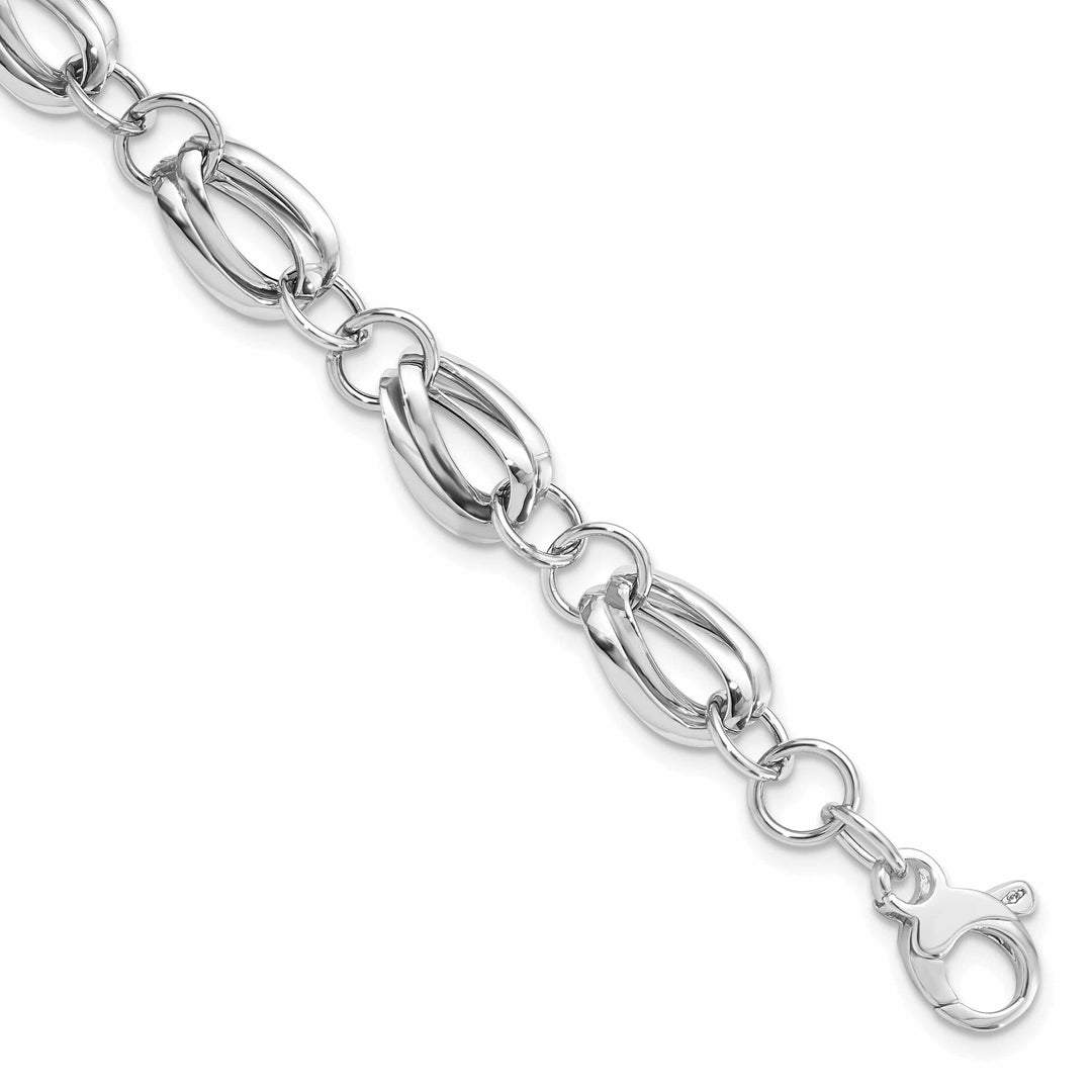 Lovely Rita's Bracelets 14k White Gold Polished Fancy Link Bracelet