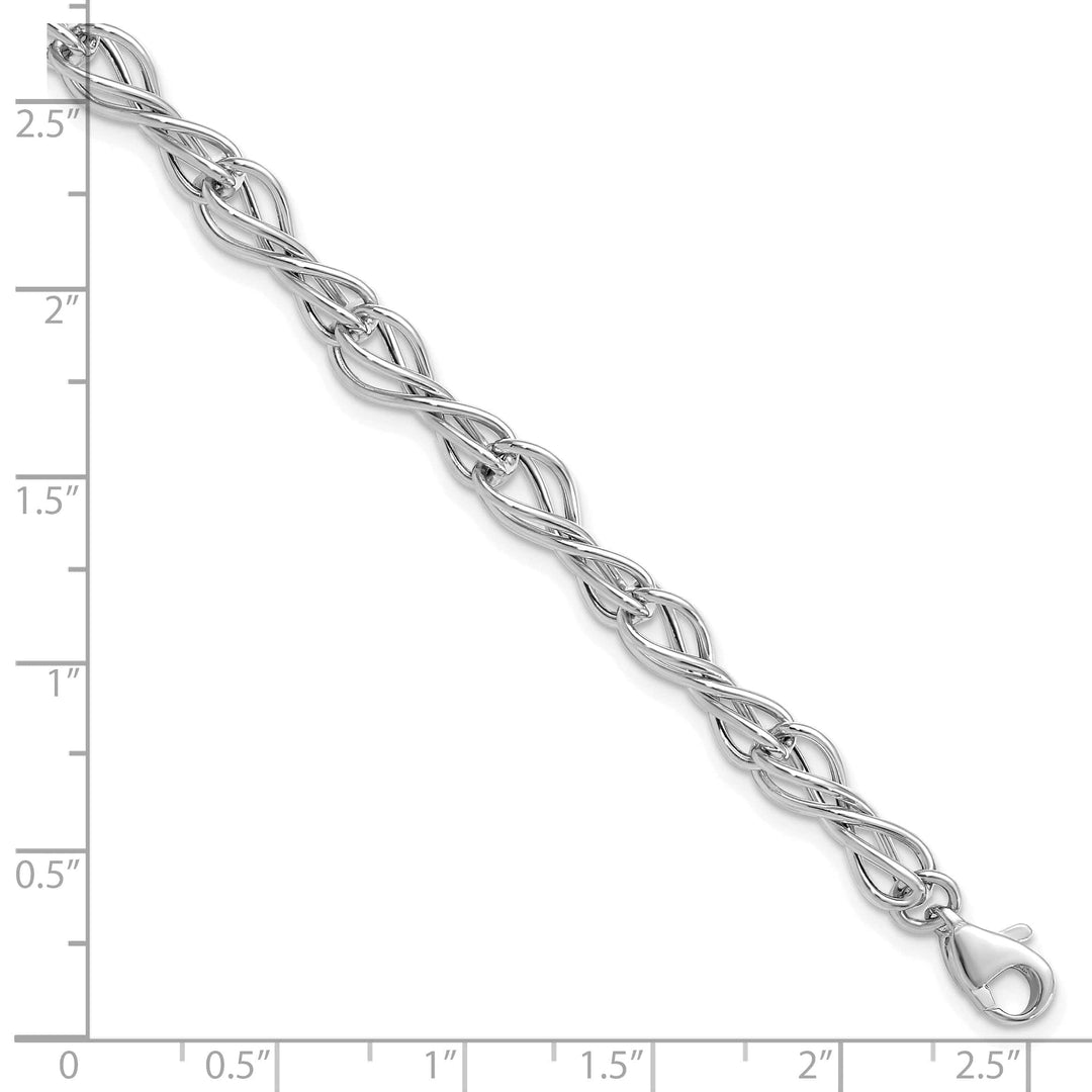 Lovely Rita's Bracelets 14k White Gold Polished Fancy Link Bracelet