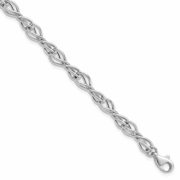 Lovely Rita's Bracelets 14k White Gold Polished Fancy Link Bracelet