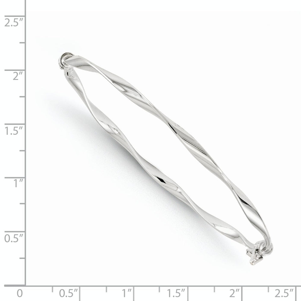 Lovely Rita's Bracelets 14K White Gold Polished Twisted Hinged Bangle
