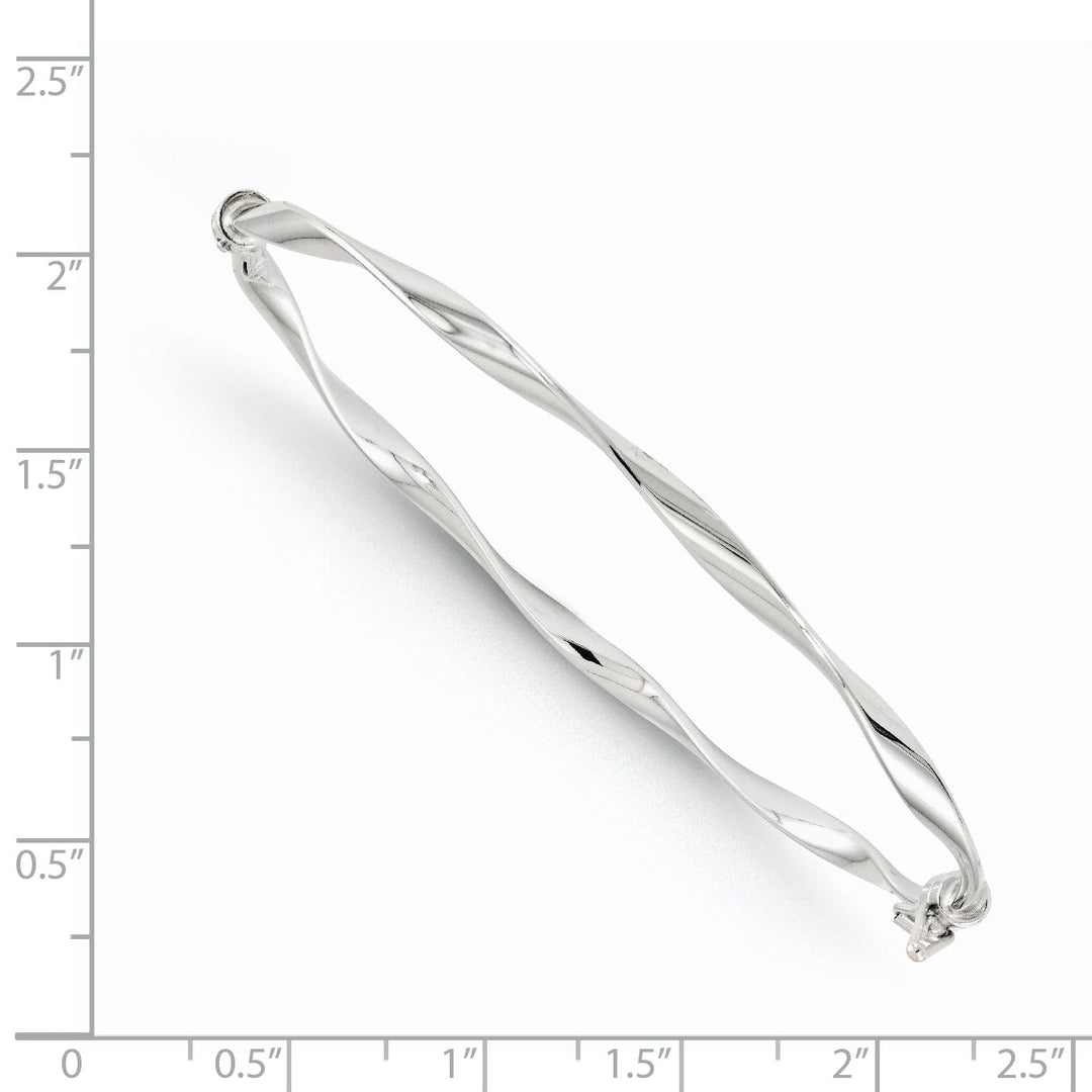 Lovely Rita's Bracelets 14K White Gold Polished Twisted Hinged Bangle