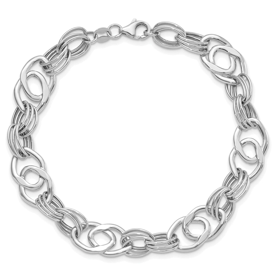 Lovely Rita's Bracelets 14K White Polished Fancy Link Bracelet