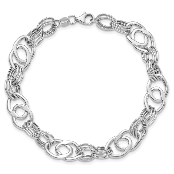 Lovely Rita's Bracelets 14K White Polished Fancy Link Bracelet
