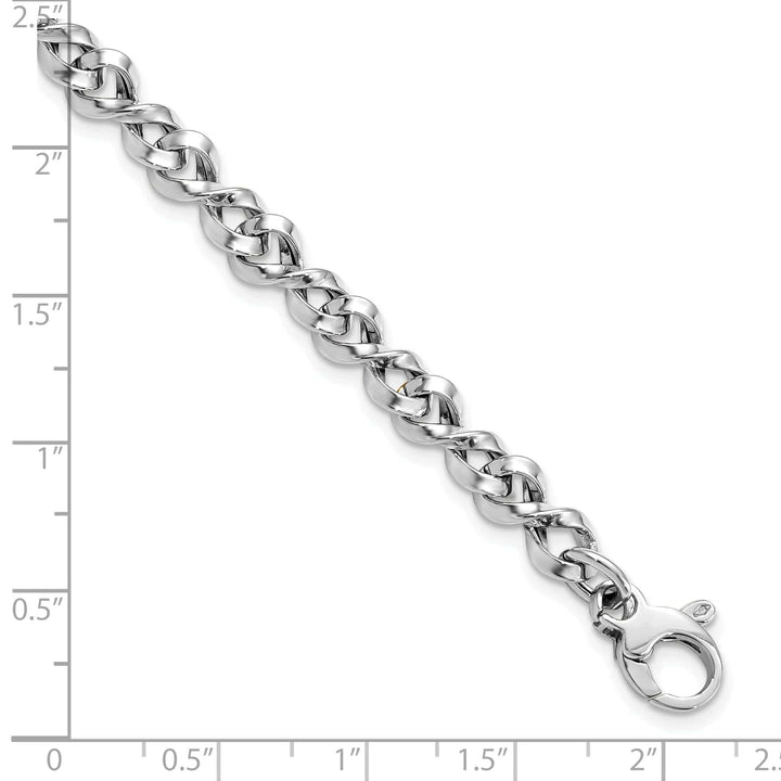 Lovely Rita's Bracelets 14K White Polished Fancy Twisted Link Bracelet