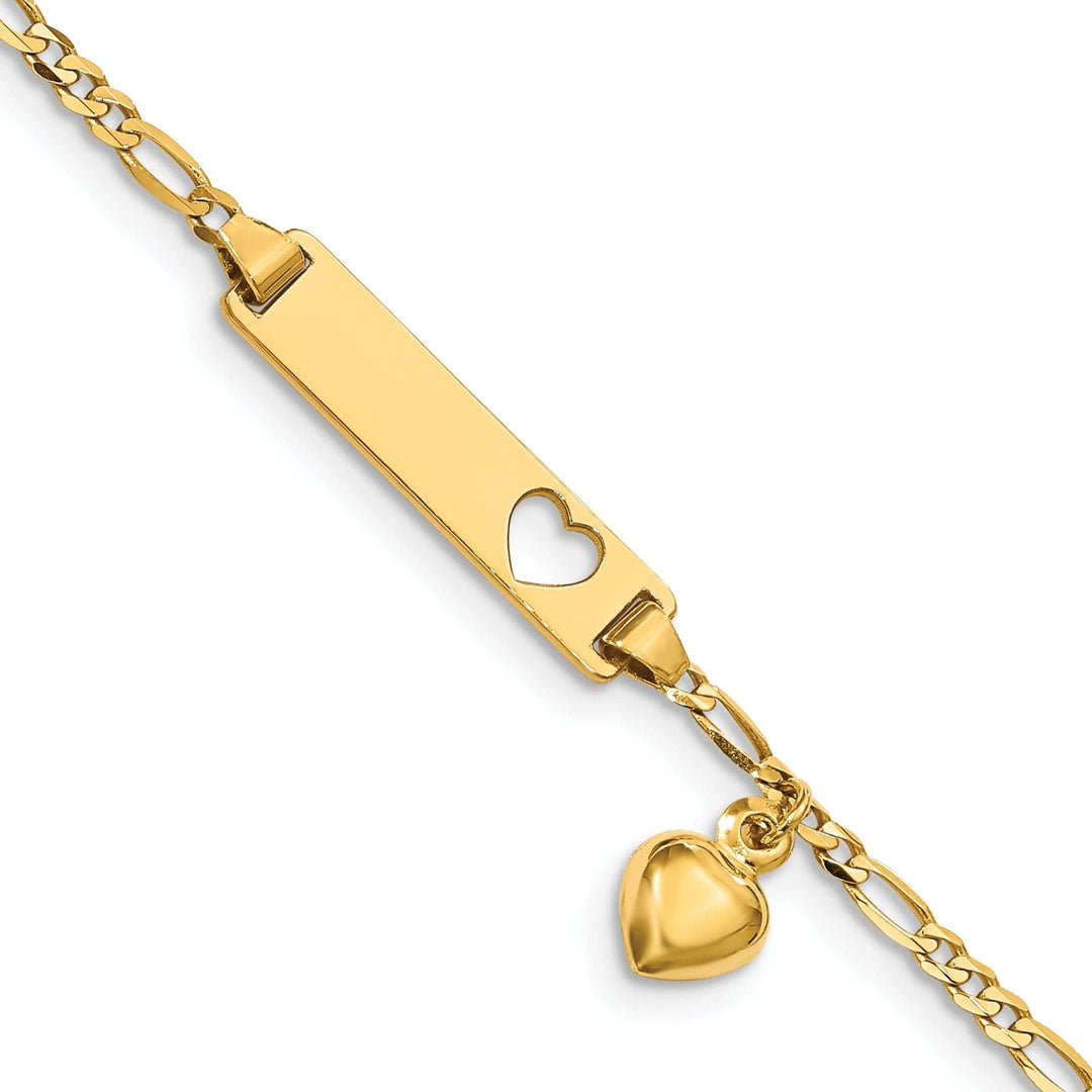Lovely Rita's Bracelets 14k with Dangling Heart Baby Child I.D Bracelet