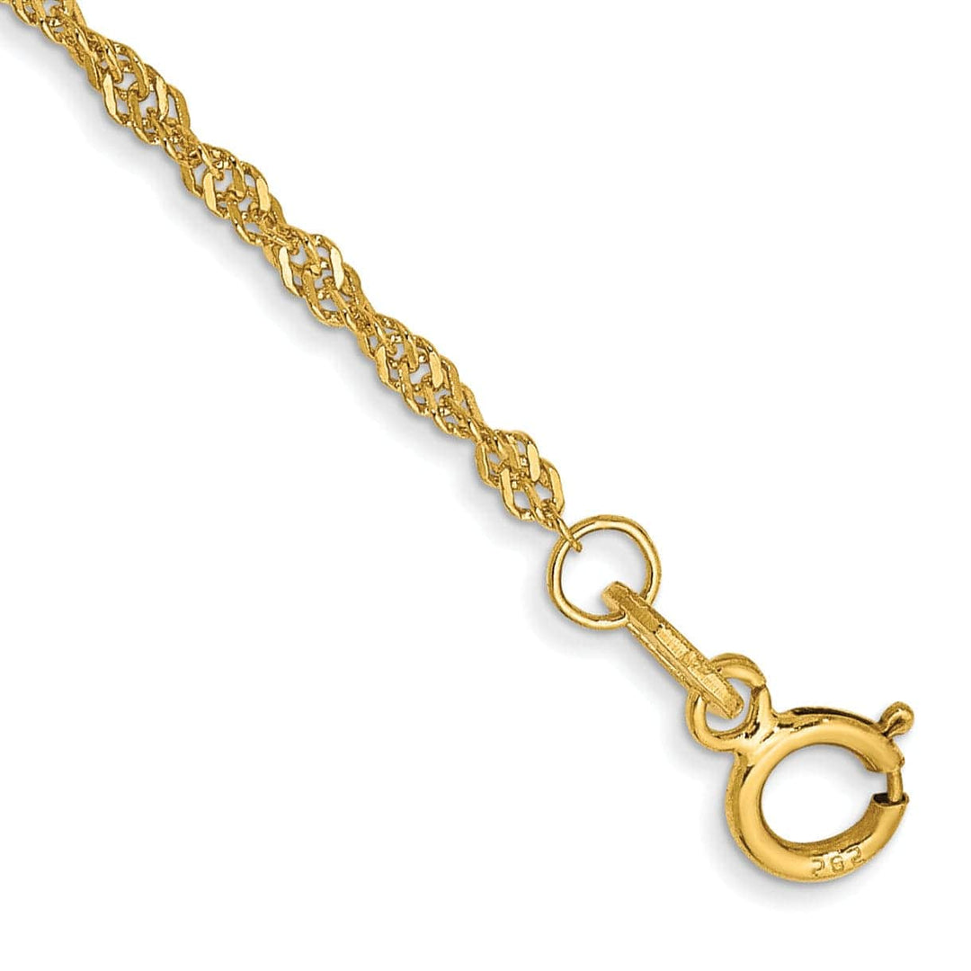 Lovely Rita's Bracelets 14k Yellow Gold 1.60m Polished Singapore Chain