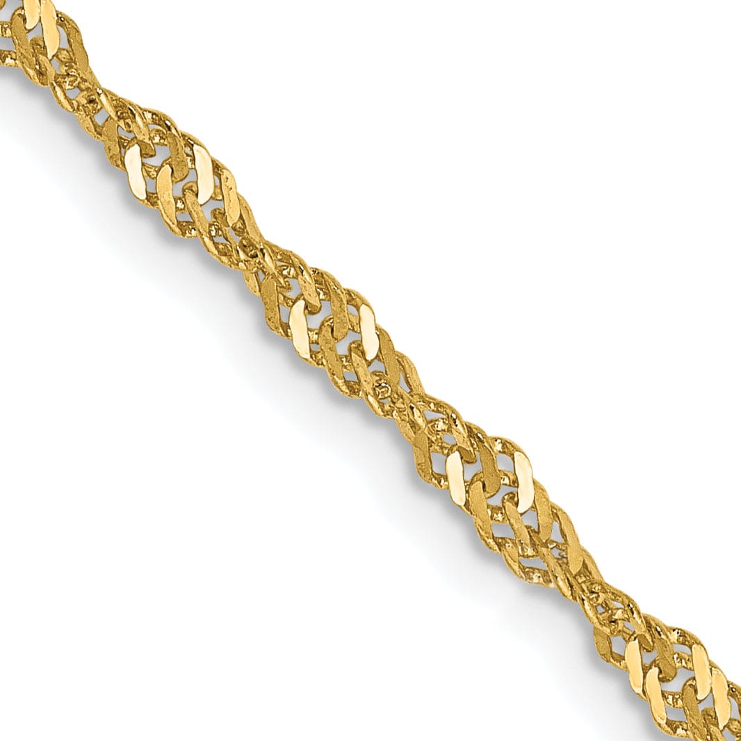 Lovely Rita's Bracelets 14k Yellow Gold 2.00m Polished Singapore Chain