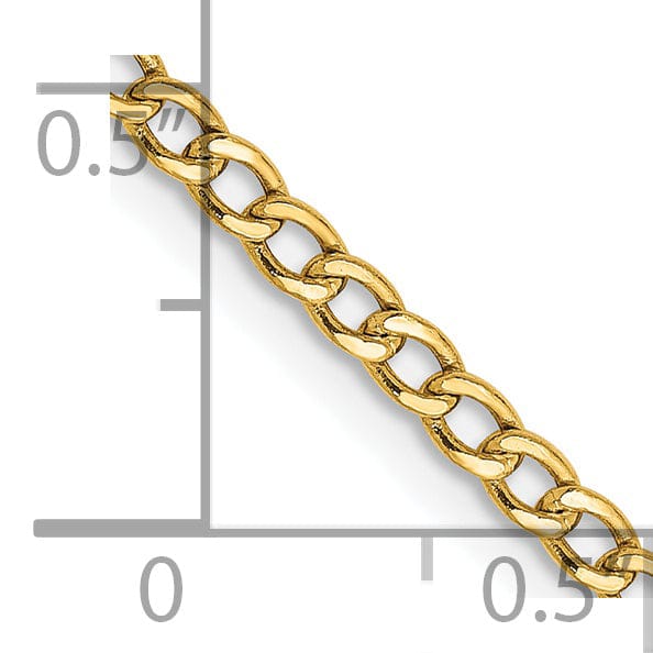 Lovely Rita's Bracelets 14k Yellow Gold 2.50m Semi Solid Curb Link Chain