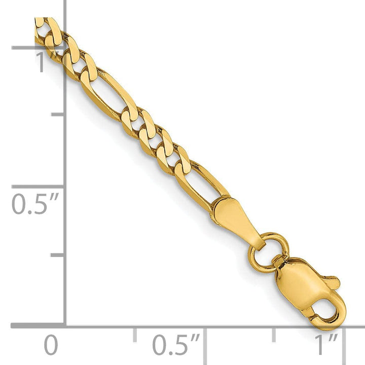 Lovely Rita's Bracelets 14k Yellow Gold 2.75mm Flat Figaro Bracelet