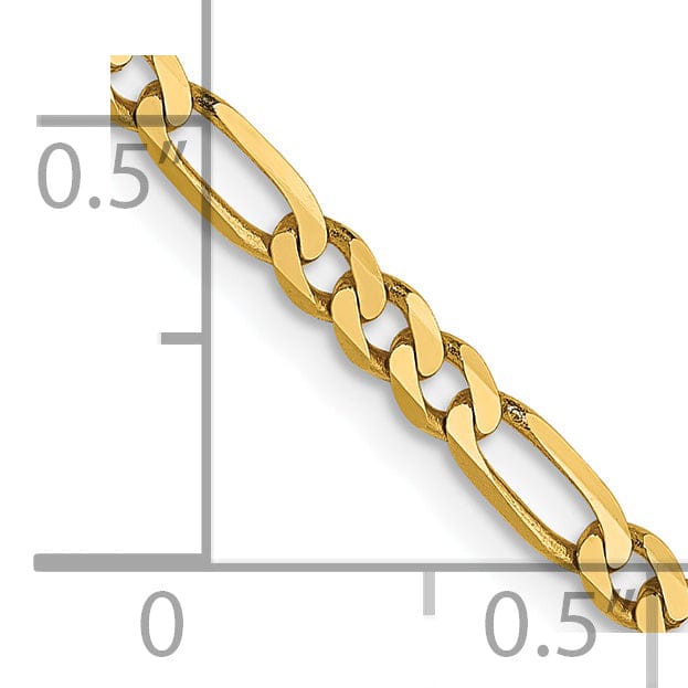 Lovely Rita's Bracelets 14k Yellow Gold 2.75mm Flat Figaro Bracelet