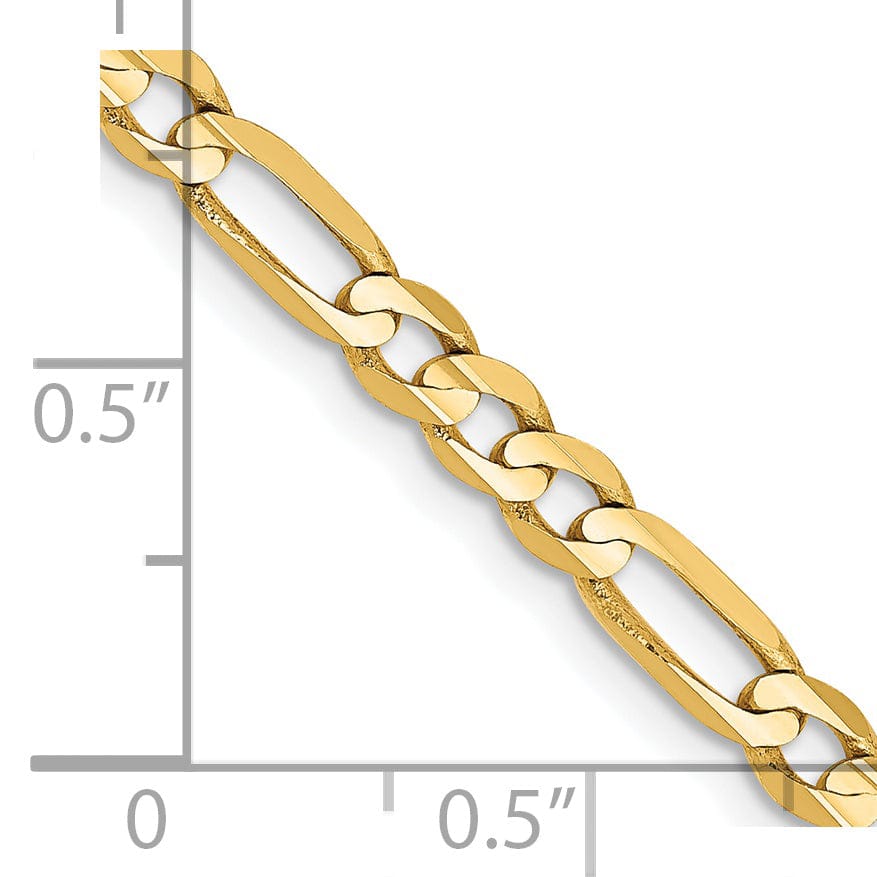 Lovely Rita's Bracelets 14k Yellow Gold 4.00m Concave Open Figaro Chain