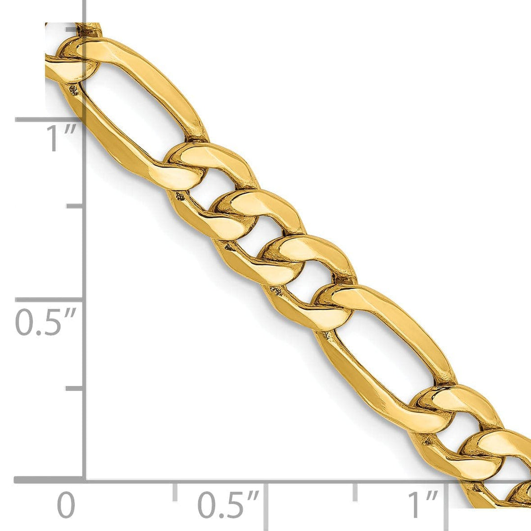 Lovely Rita's Bracelets 14k Yellow Gold 6.60-mm Semi Solid Figaro Chain