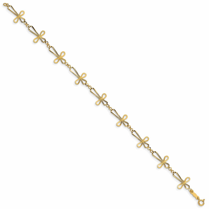 Lovely Rita's Bracelets 14k yellow gold bracelet cross design. 7.5-inch, 11-mm wide