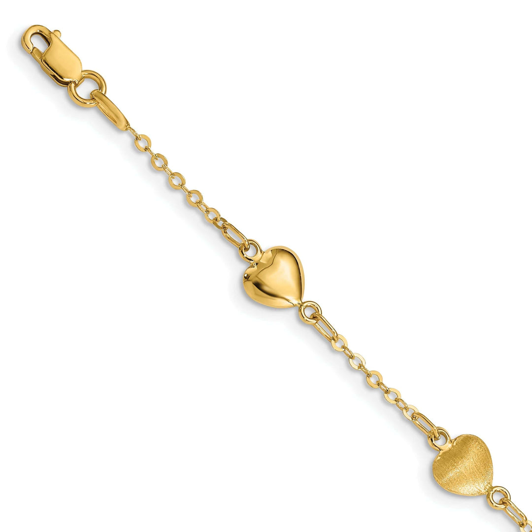 Lovely Rita's Bracelets 14K yellow gold bracelet multi-heart design. 7 inches